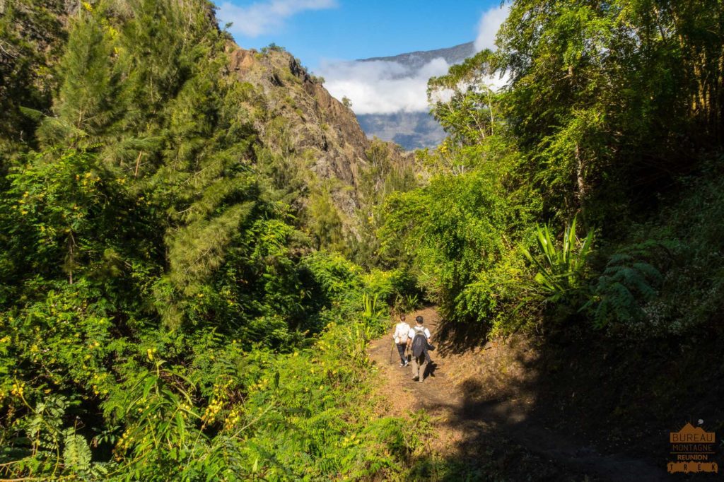 Sur les sentiers de Cilaos randonneur cirque la réunion