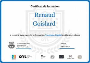Certificat formation Tourisme et Digital